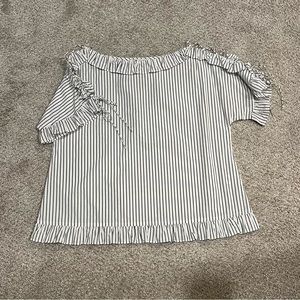 Madewell Ruffle Open Shoulder Top